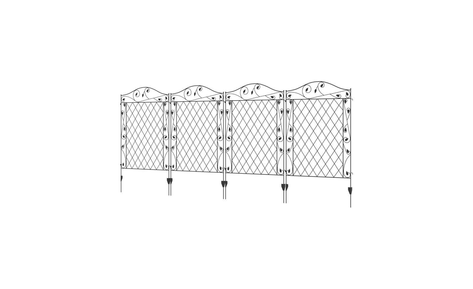 4 Pack Steel Foldable Fence Floral Trellis Panel Animal Barrier