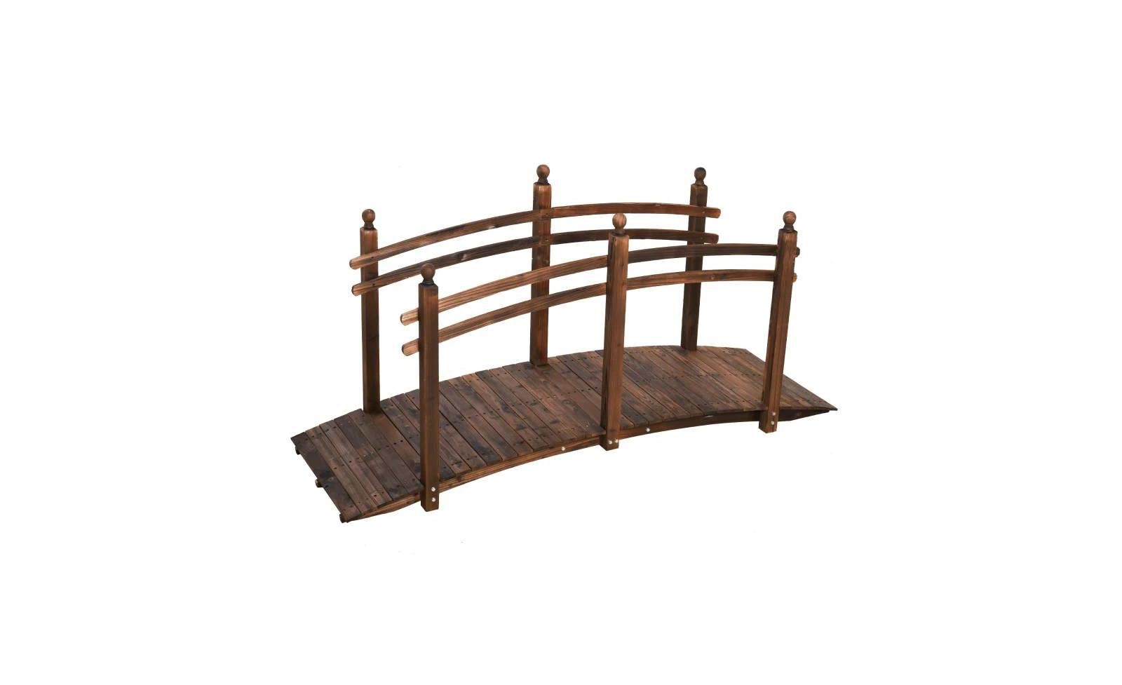 Garden Bridge with Handrails for Outdoor Landscaping and Pathway Decoration