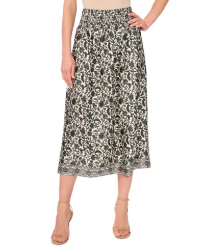 Женская юбка Vince Camuto Floral-Print Smocked-Waist