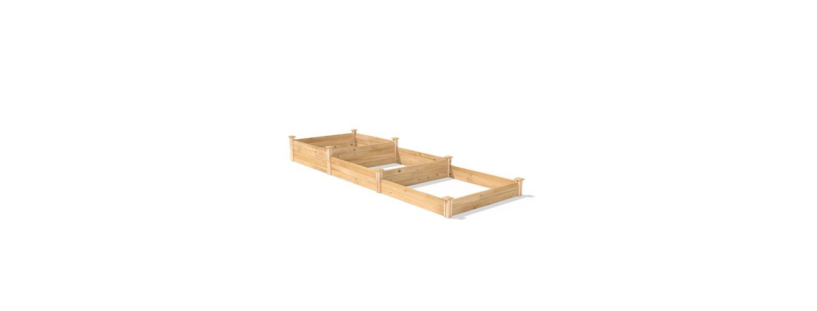 4 ft x 12 ft Cedar Wood 3 Tier Raised Garden Bed