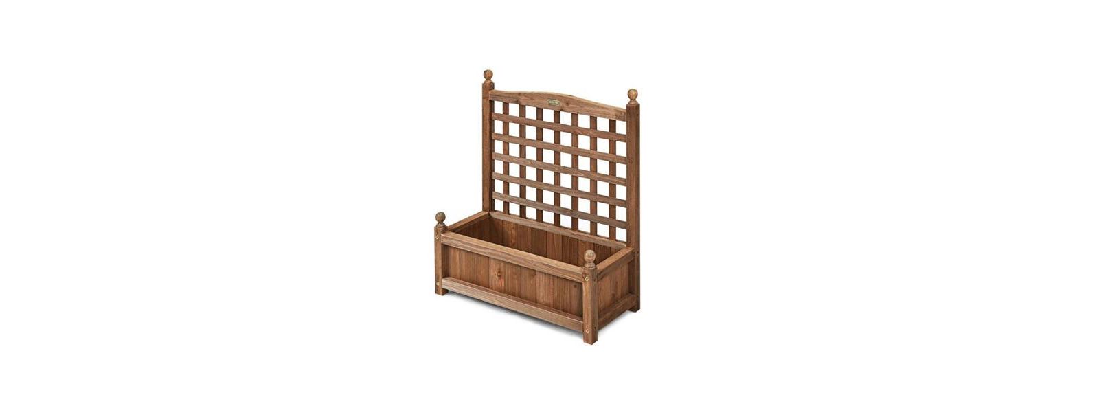 Садовый ящик из натурального дерева Fir Wood с высокой решеткой Slickblue