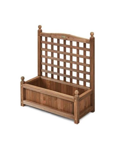 Natural Fir Wood Outdoor Garden Planter Box with High Trellis