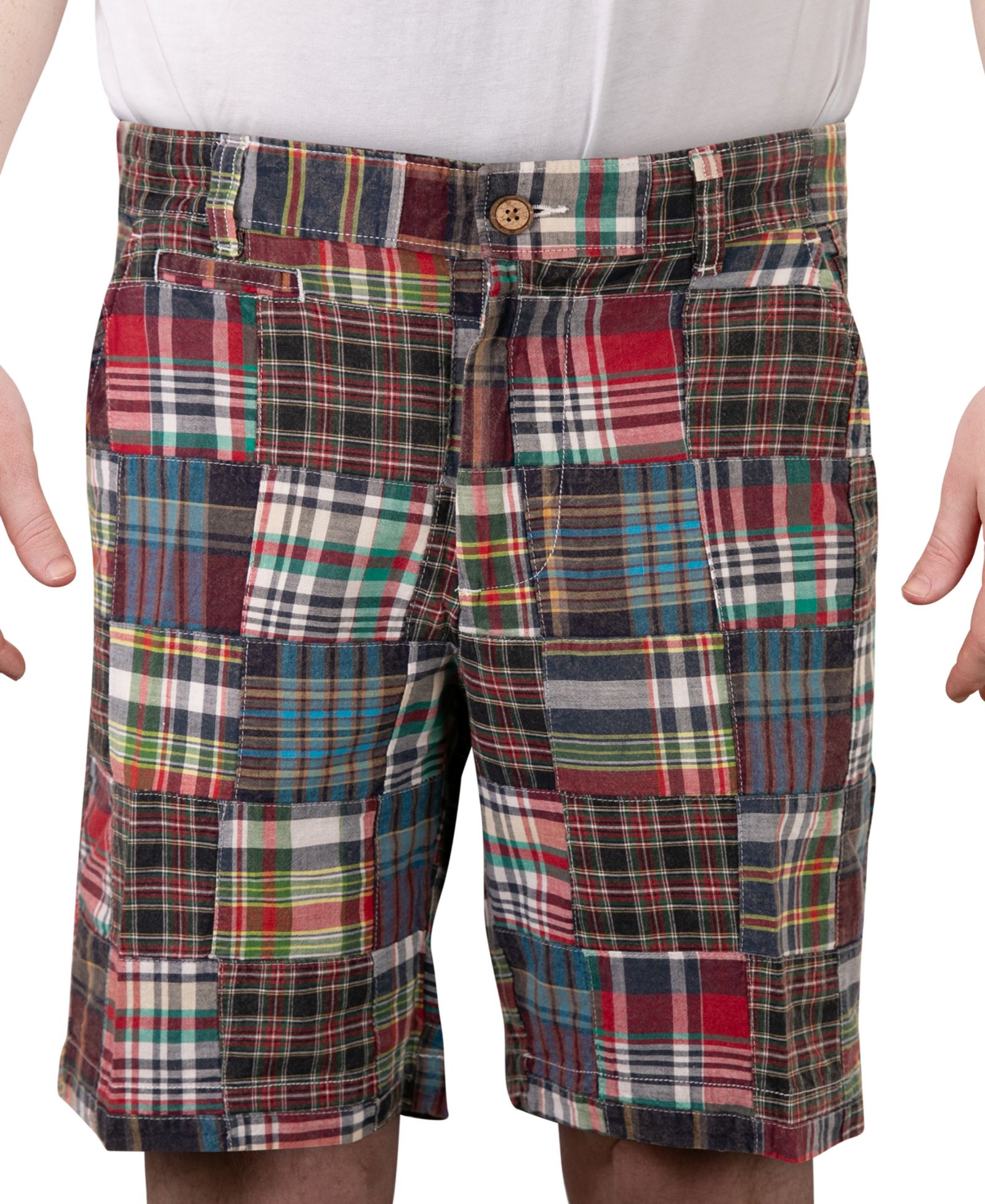 Vintage 1946 Men's Acid Wash Madras 9" Shorts