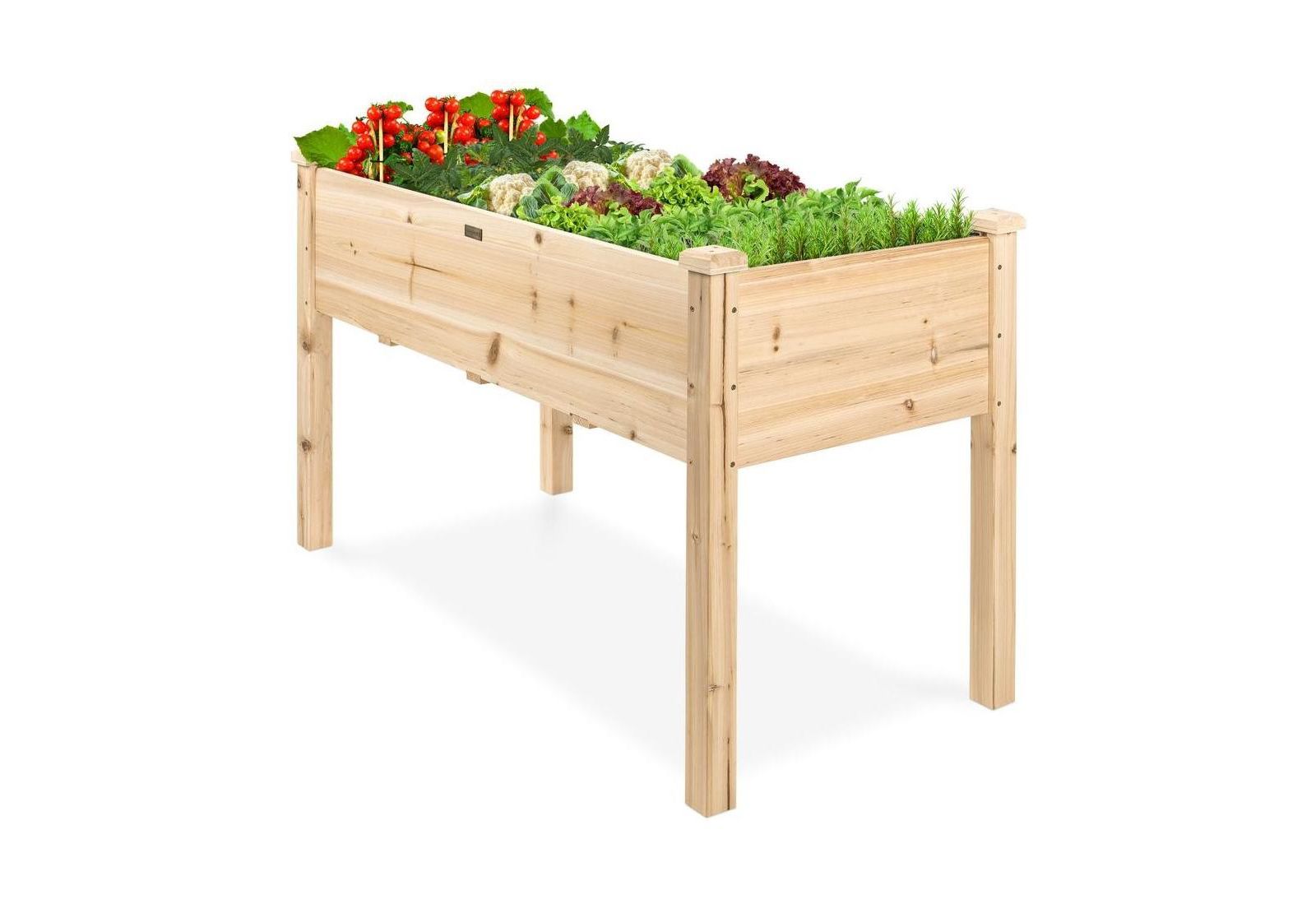 Farmhouse Raised Garden Bed Elevated Planter Stand for Outdoor Gardening