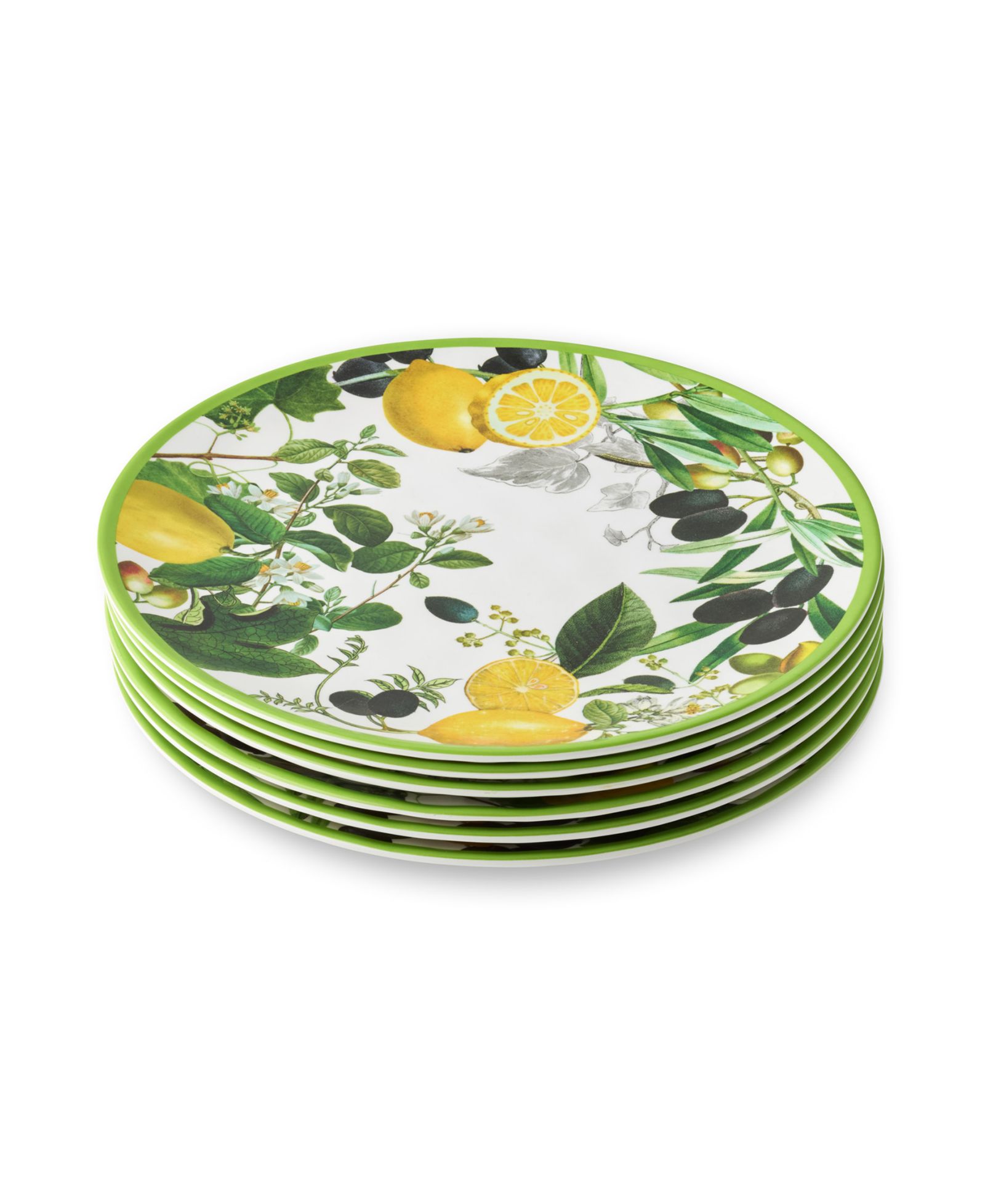 Certified International Limone Melamine Dinner Plates, Set of 6