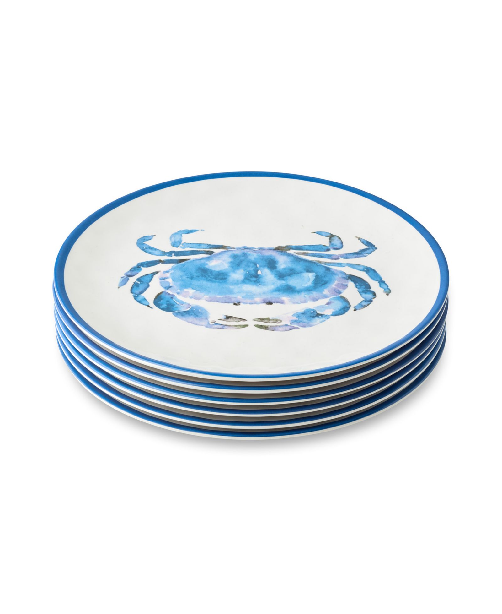Certified International Beach House Crab Melamine Dinner Plates, Set of 6