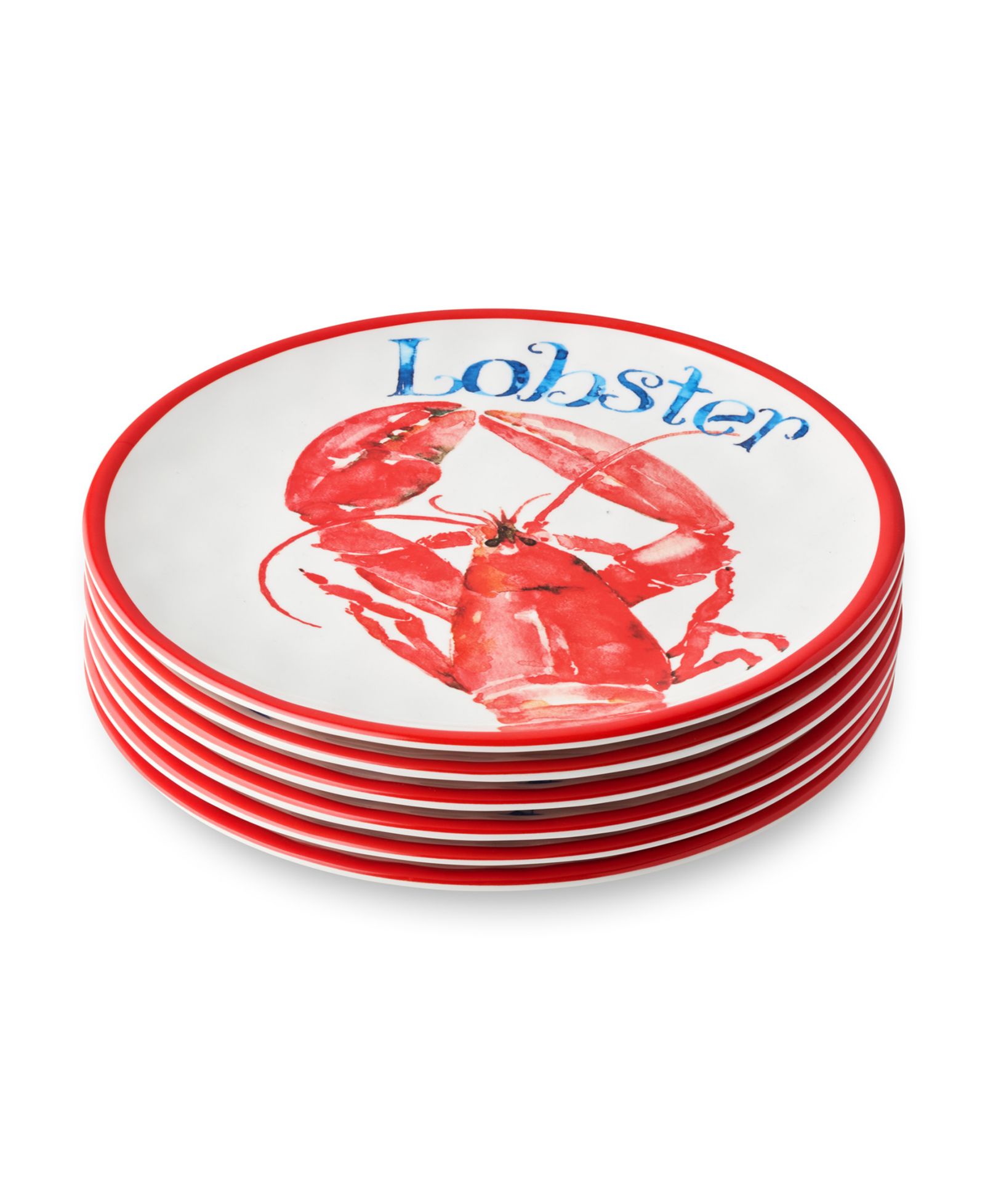 Набор из 6 тарелок для салата Certified International Beach House Lobster Melamine