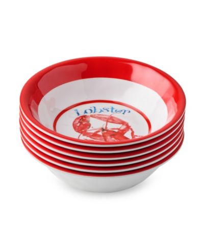 Certified International Beach House Lobster Melamine All-Purpose Bowls, Set of 6