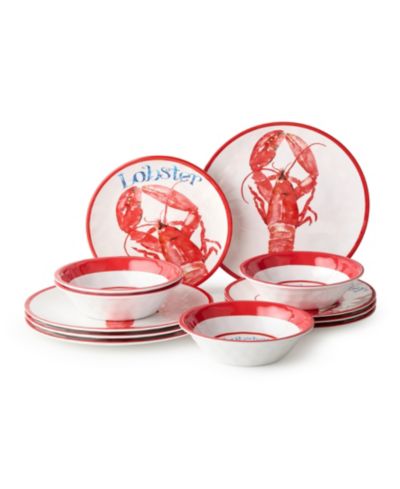 Certified International Beach House Lobster Melamine 12-Pc. Dinnerware Set, Service For 4