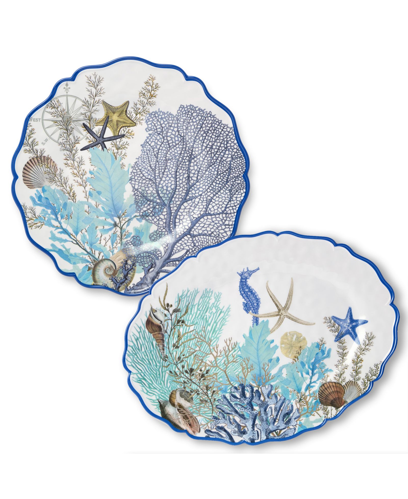 Certified International меламиновые блюда Blue Lagoon, набор из 2 шт