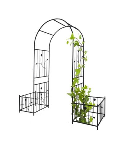 Садовая арка Flynama Metal Garden Arch с двумя подставками для растений, 79.5'' Wide x 86.6'' High