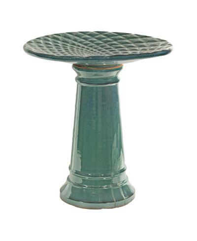 Керамическая чаша для птиц Rennes Ceramic Bird Bath - Turquoise - 22.5" H