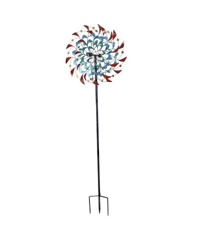 Sunnydaze Decor 84" H Rainbow Breezes Powder-Coated Iron Wind Spinner