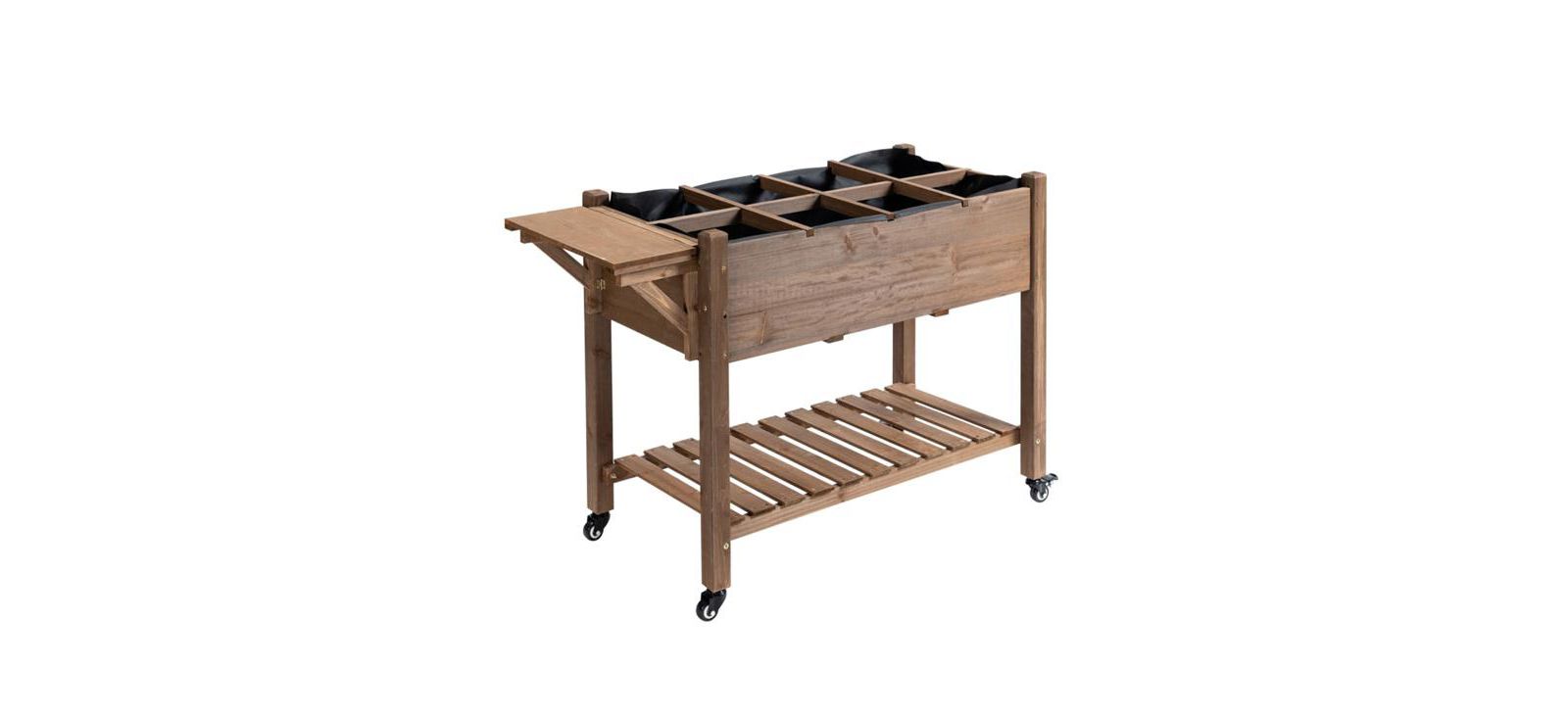 Multi-Tier Wooden Garden Box for Plants and Storage