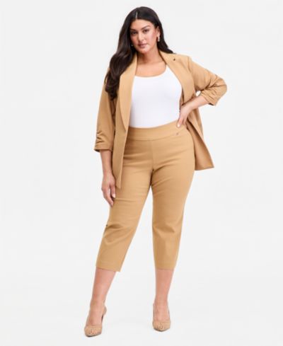 Брюки I.N.C. International Concepts Plus Size Mid-Rise Pull-On Capri