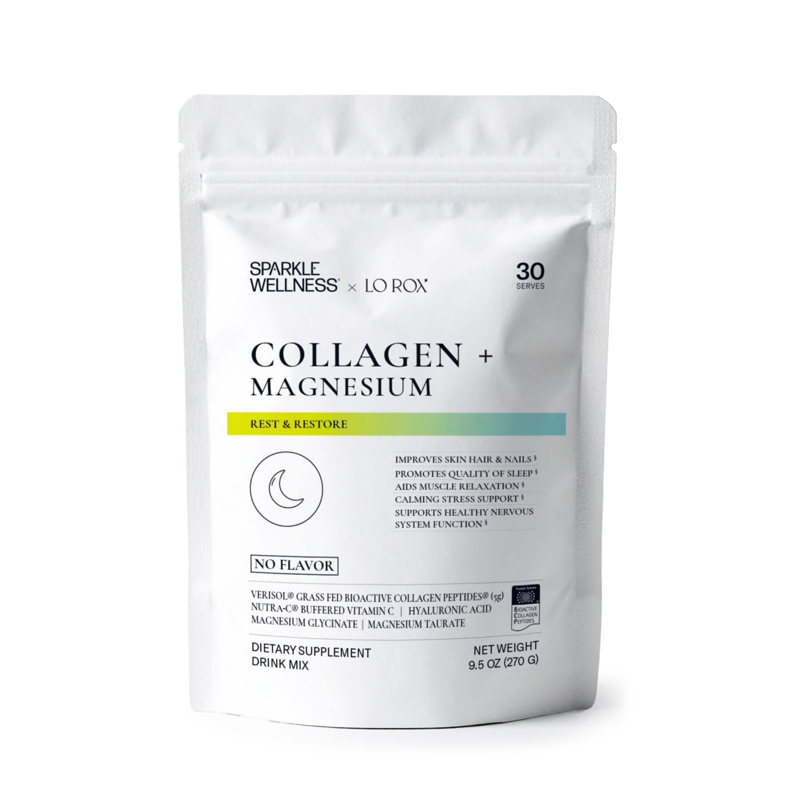 Коллаген + Магний [30 порций] VERISOL Bioactive Collagen Peptides, Magnesium Glycinate & Taurate Salts | Успокаивающий ритуал красоты
