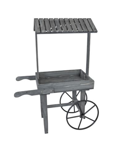 Декоративная винтажная тележка для цветов Sunnydaze Decor с колесами