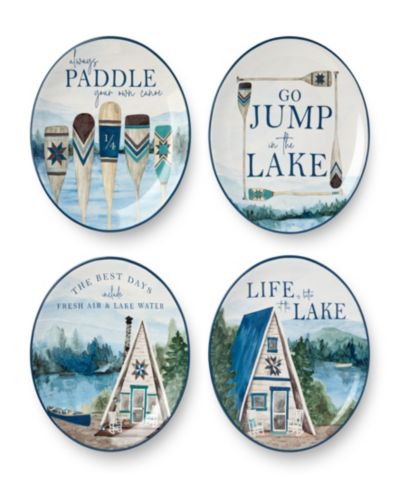 Certified International набор из 4 сервировочных тарелок Wake At The Lake