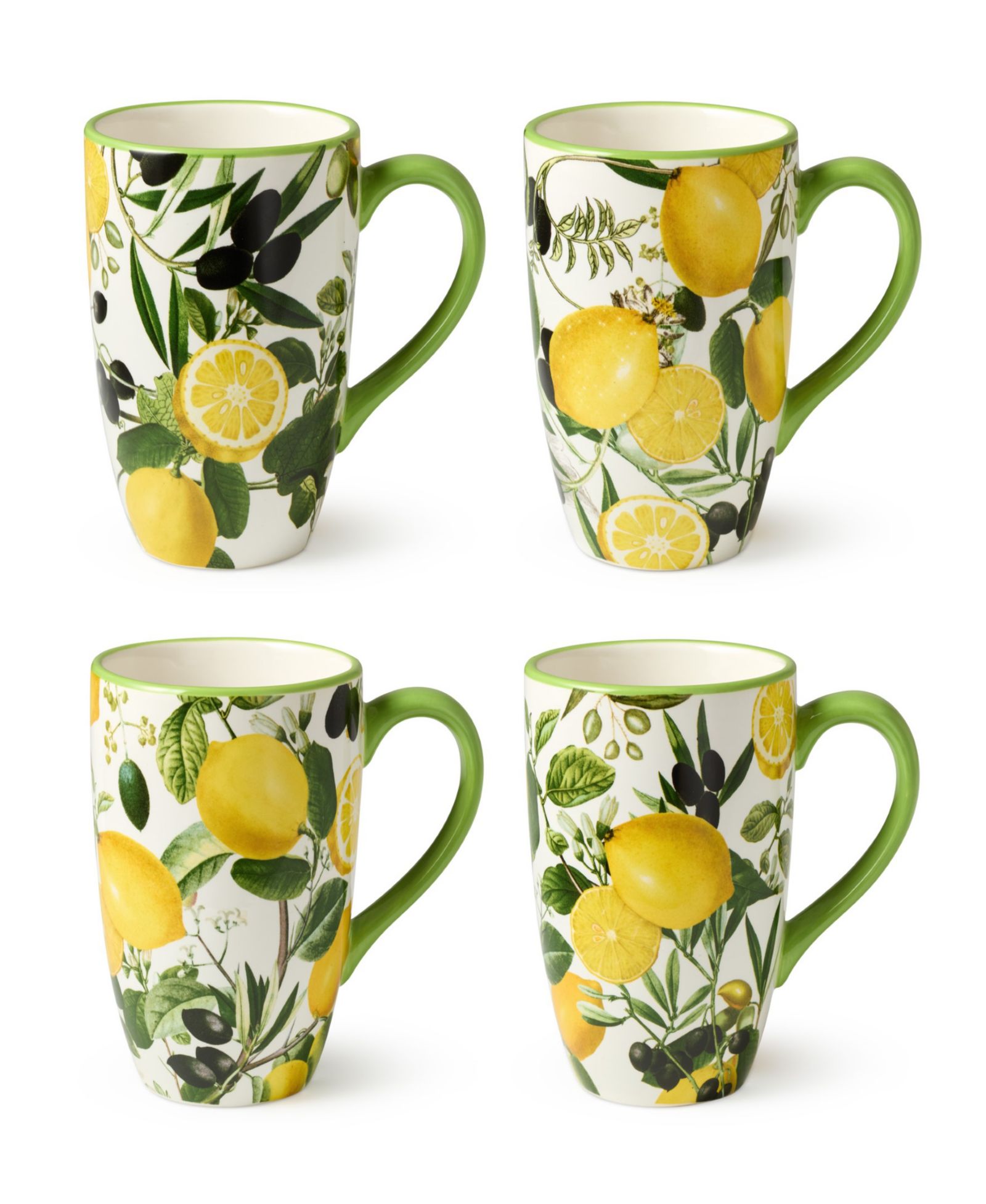 Certified International Limone Mugs, Set of 4