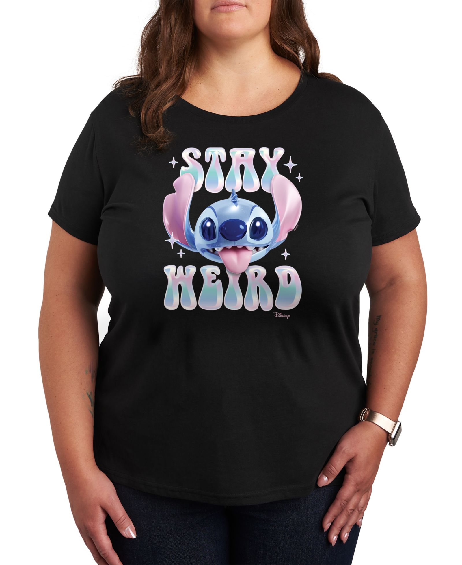 Женская футболка Hybrid Apparel Plus Size Lilo Stitch Stay Weird Graphic