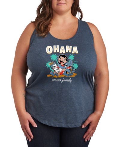 Hybrid Apparel Женский майка Plus Size с графикой Lilo Stitch Ohana Means Family