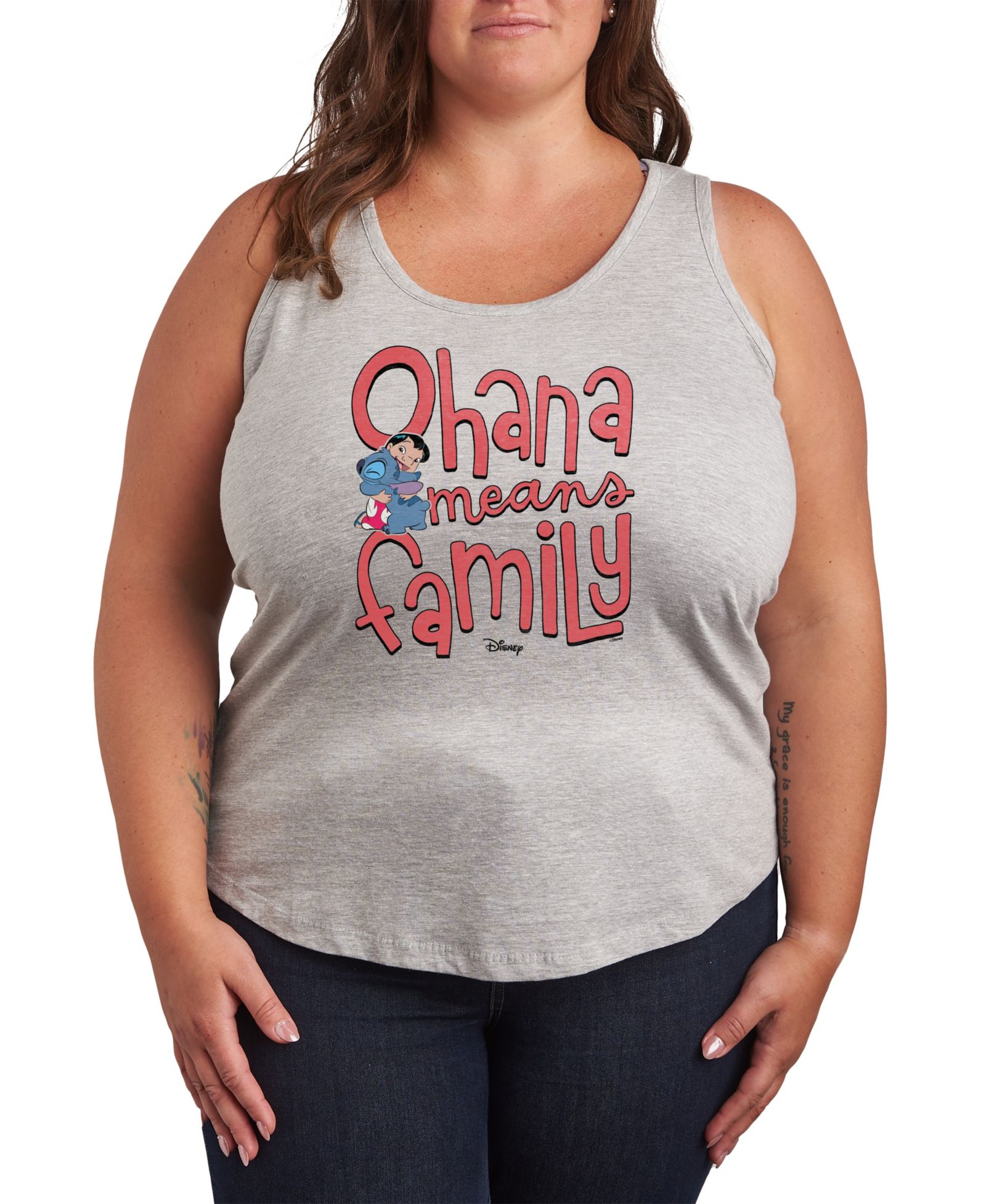 Hybrid Apparel майка с графическим принтом Lilo Stitch Ohana Means Family, Plus Size