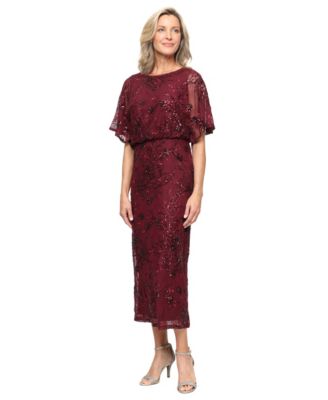 SL Fashions Petite Sequined Blouson Dress