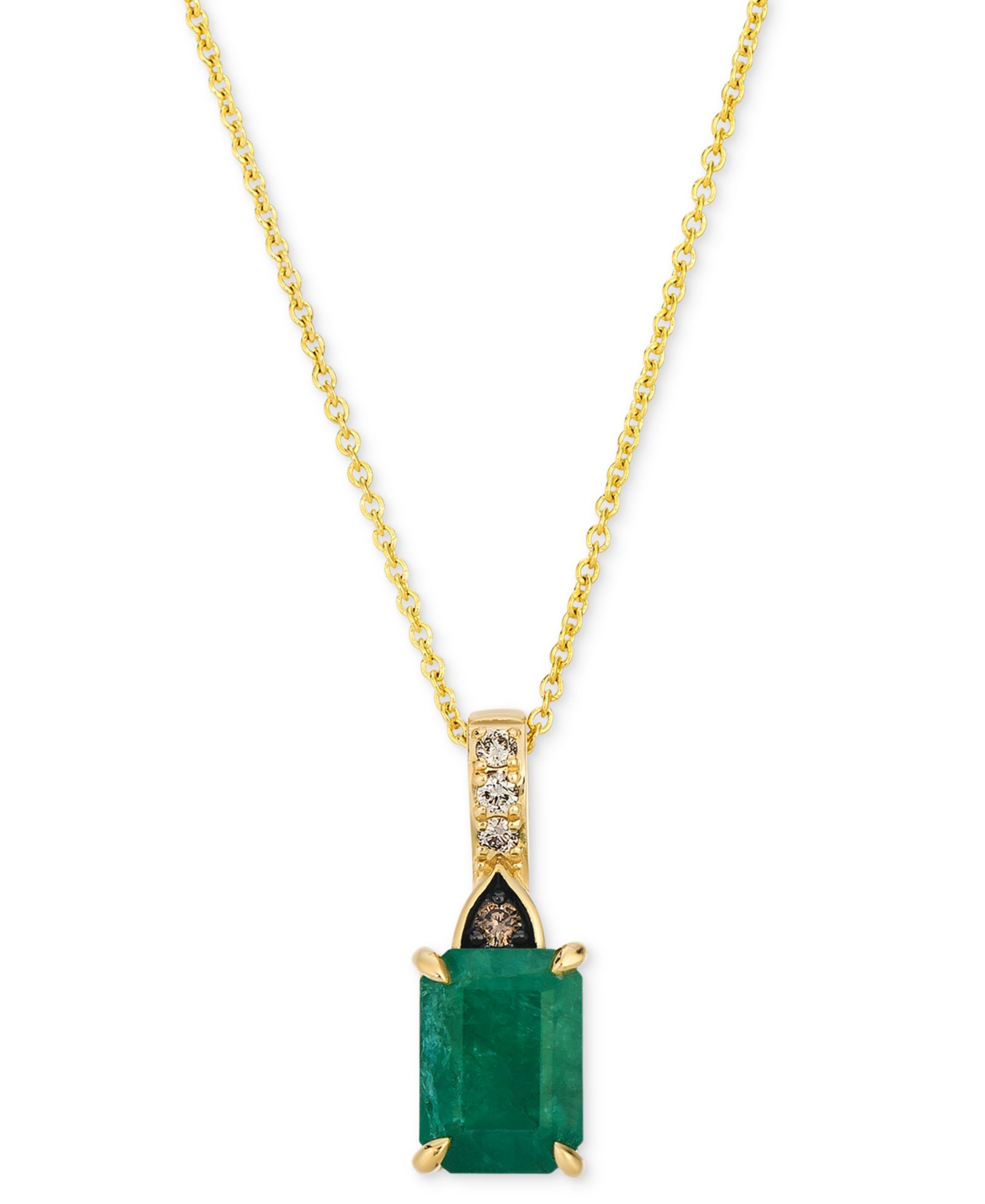Le Vian® Costa Smeralda изумруды (1-1/5 ct. t.w.) и бриллианты (1/20 ct. t.w.) подвеска 20" в золоте 14k