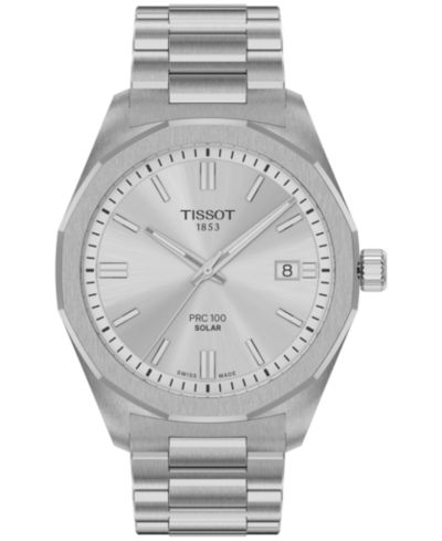 Мужские часы Tissot Swiss PRC 100 Solar Quartz Stainless Steel 39mm