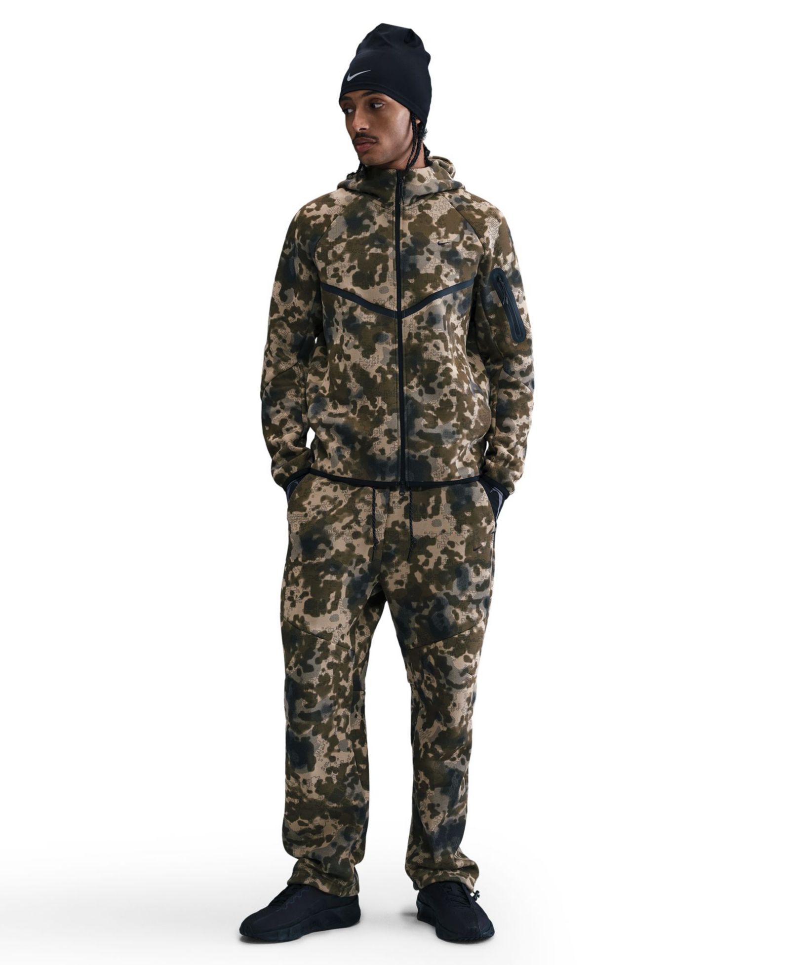 Nike Men's Tech Open-Hem Fleece Camo Pants