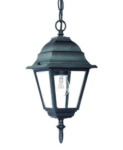 Slickblue Outdoor Hanging Light with Beveled Glass Shade - Stylish Pendant for Patio and Garden