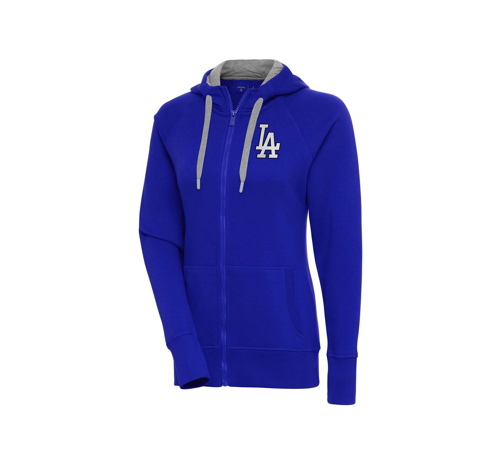 Antigua Women's Royal Los Angeles Dodgers Brushed Metallic Victory Full-Zip Hoodie Jacket