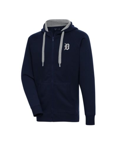 Antigua Men's Navy Detroit Tigers Metallic Victory Full-Zip Hoodie Jacket