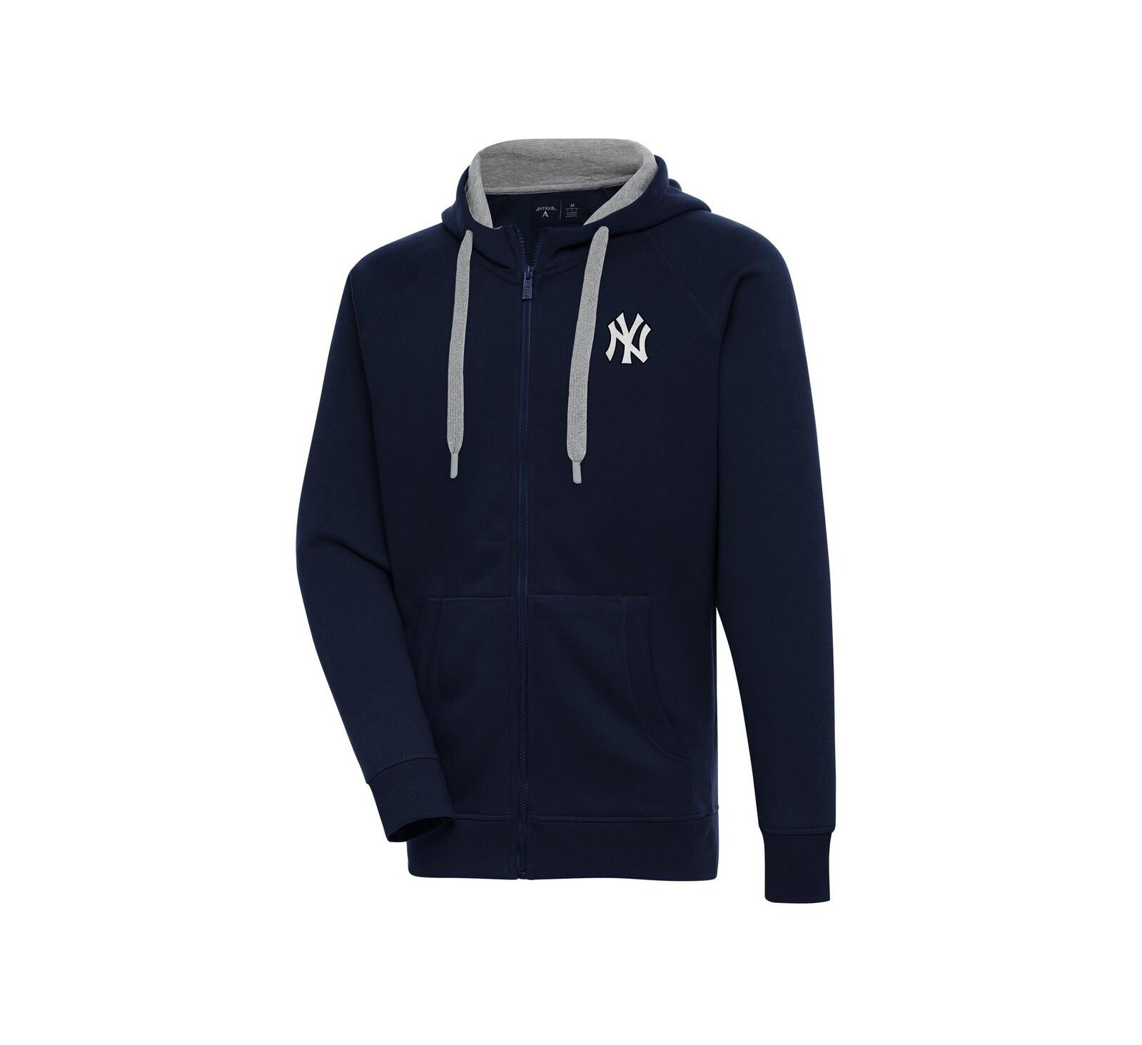 Antigua Men's Navy New York Yankees Metallic Victory Full-Zip Hoodie Jacket
