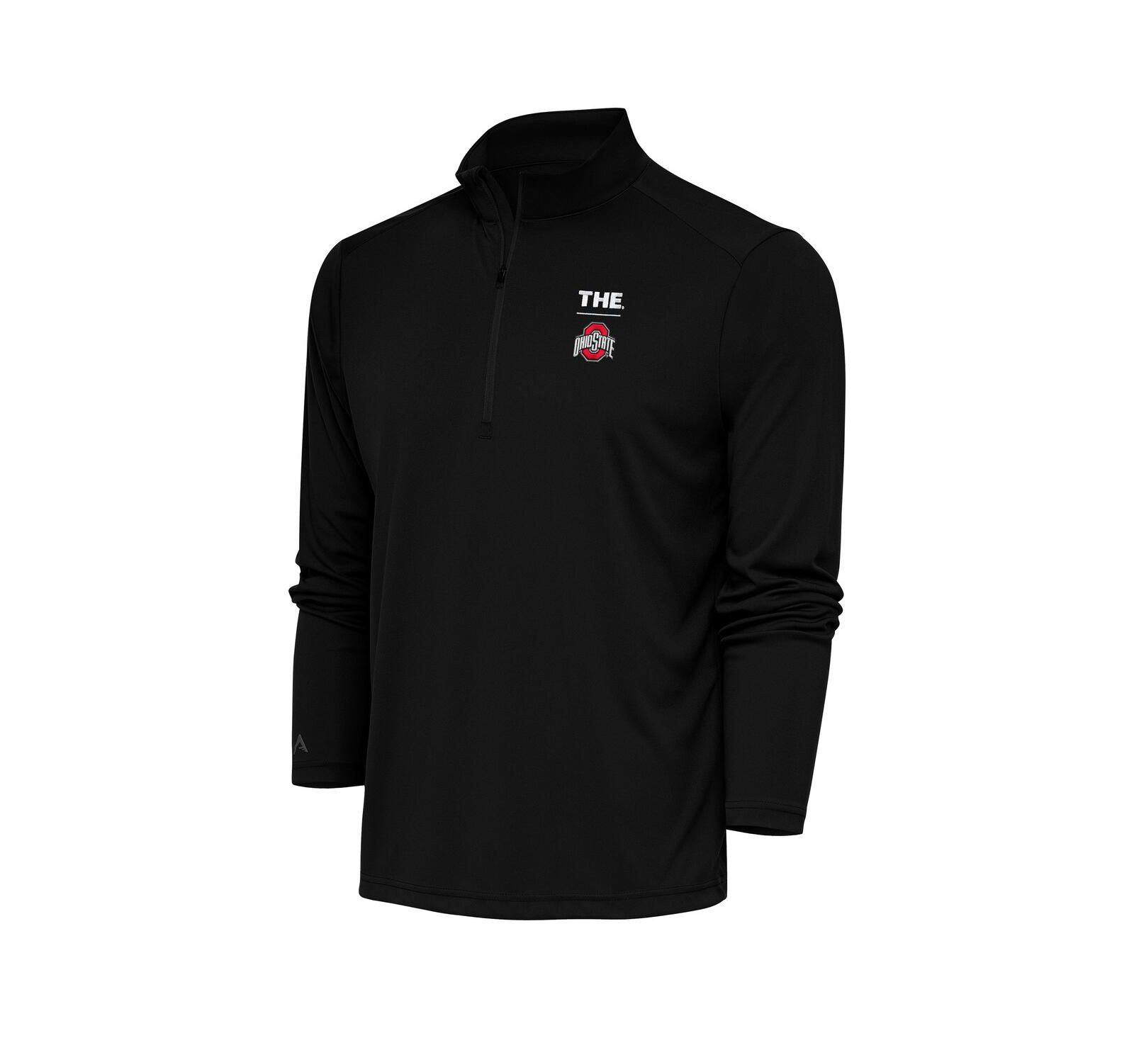 Мужской пуловер Antigua Ohio State Buckeyes THE Tribute Quarter-Zip Black