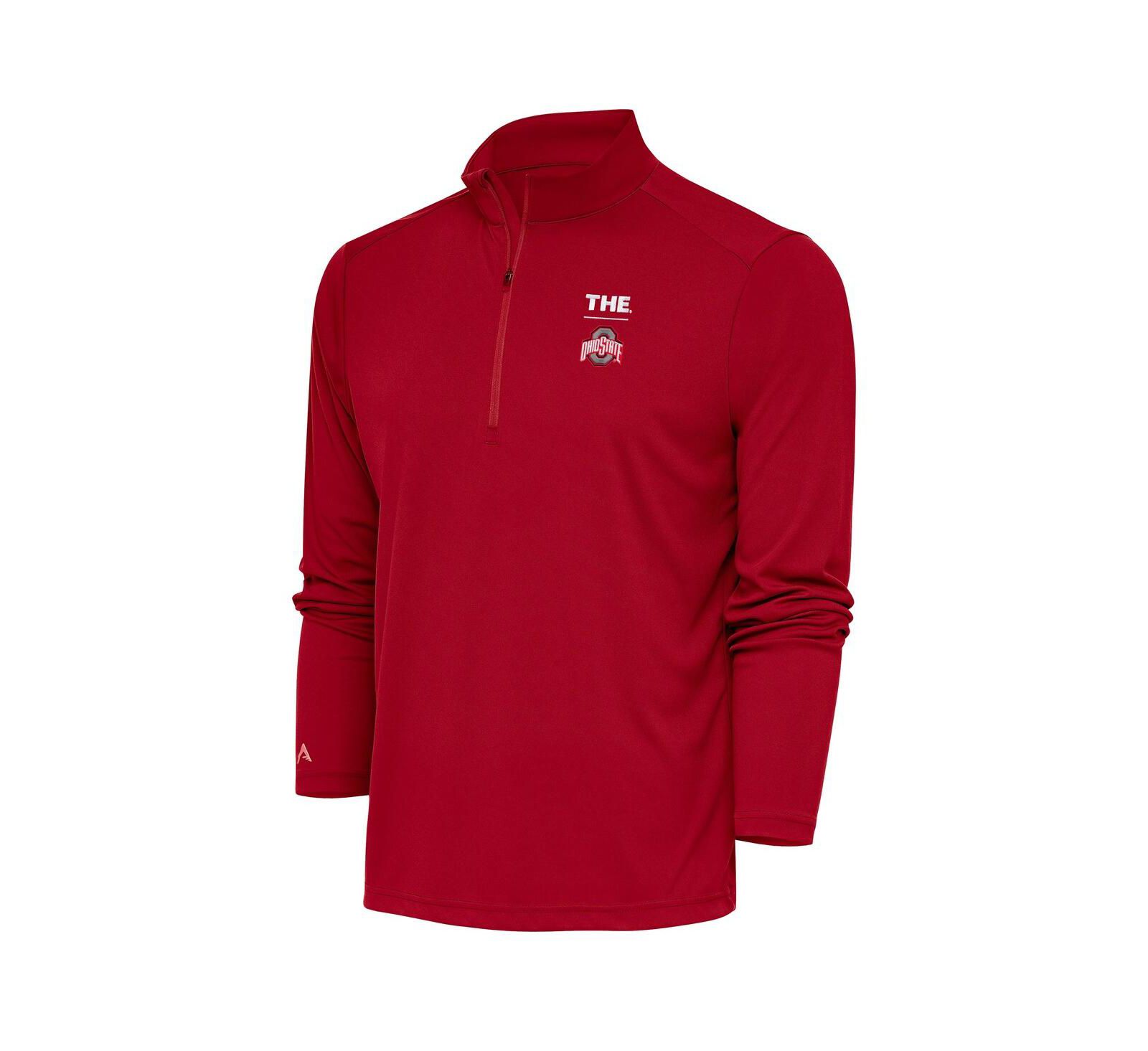 Мужской джемпер Antigua Scarlet Ohio State Buckeyes THE Tribute Quarter-Zip