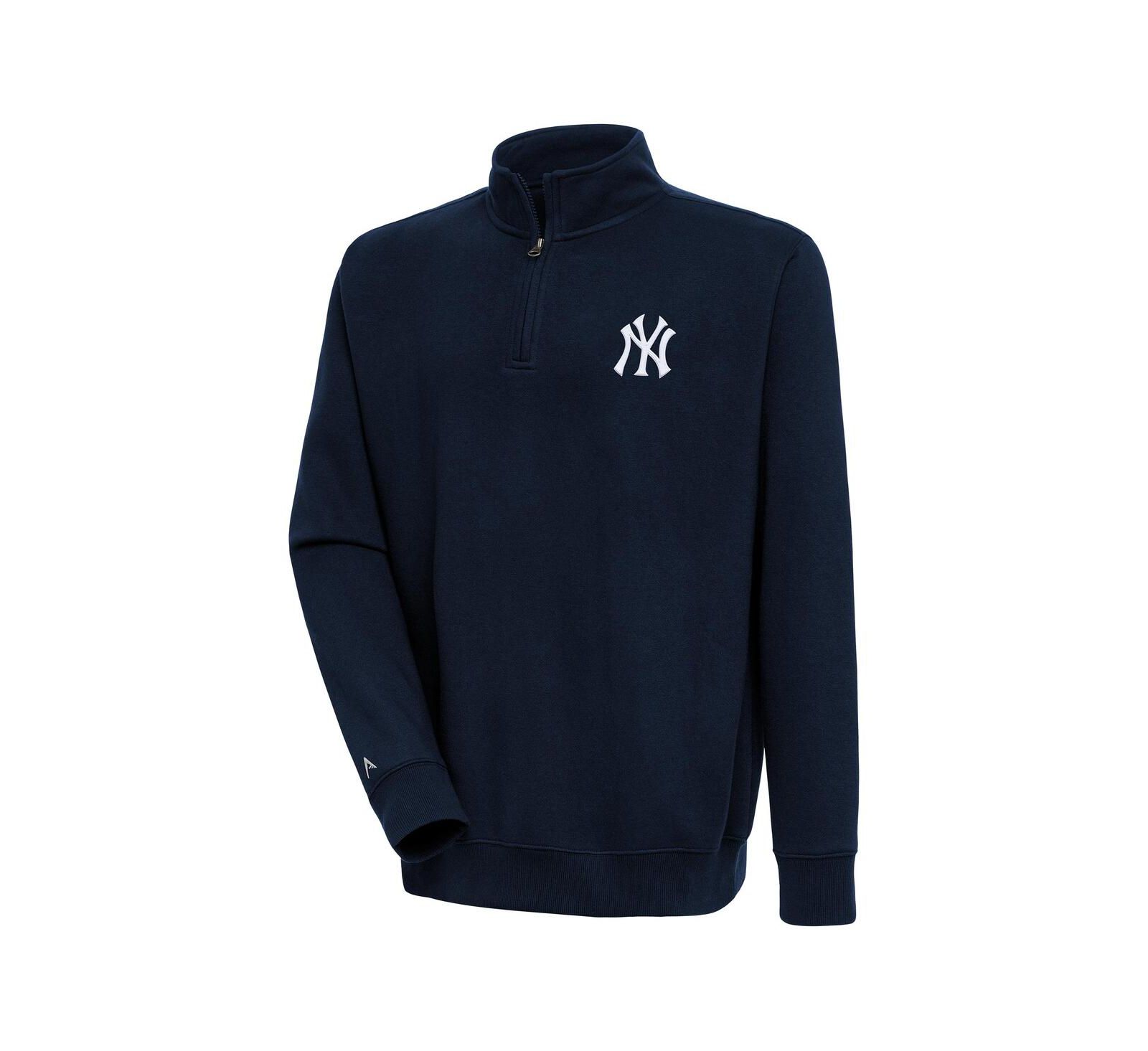 Мужской пуловер Antigua New York Yankees Victory с молнией, темно-синий