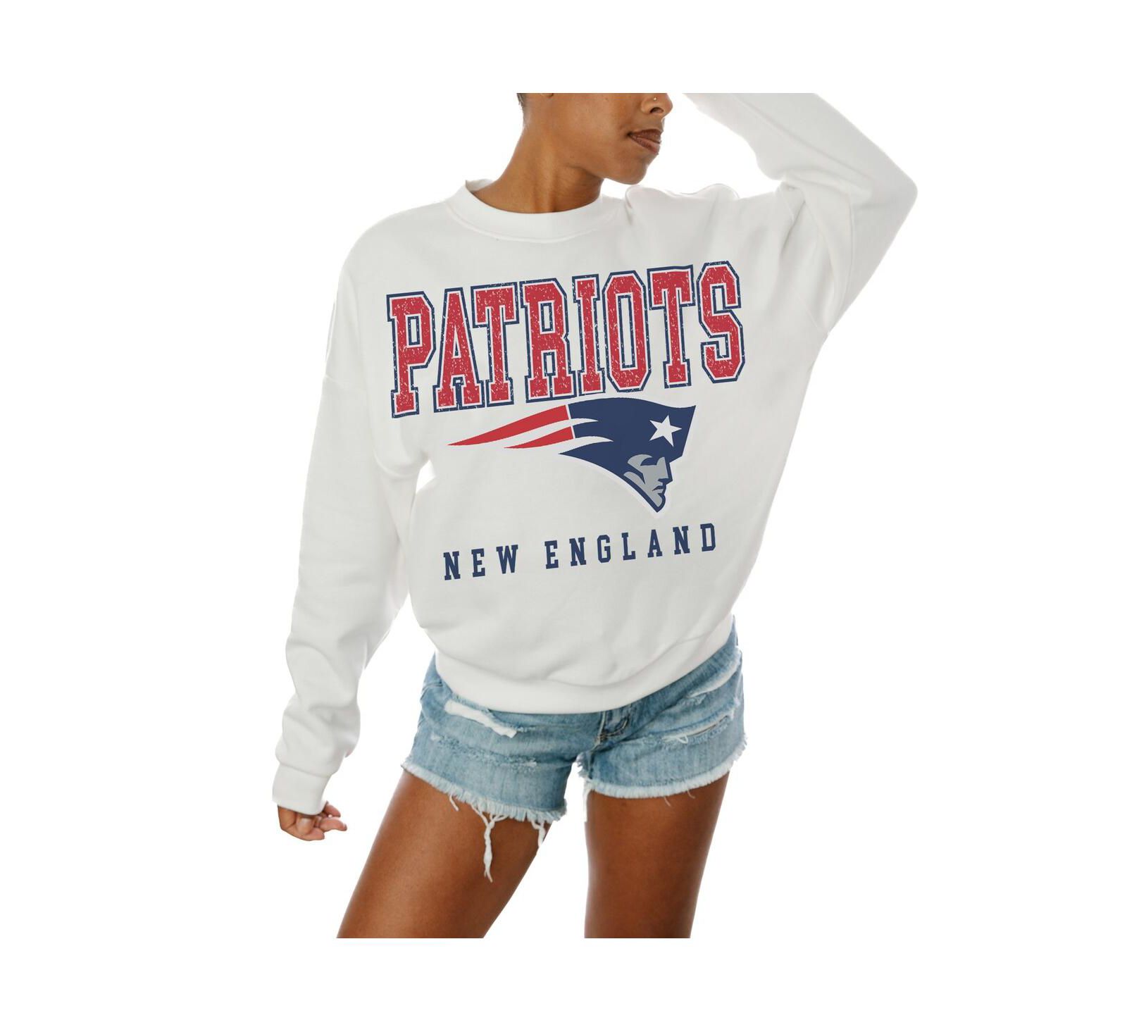 Женский оверсайз свитшот Gameday Couture White New England Patriots Sunday Drives Crewneck Pullover