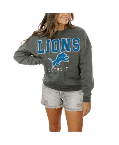 Женский свитшот Gameday Couture Charcoal Detroit Lions Bring The Energy Pullover