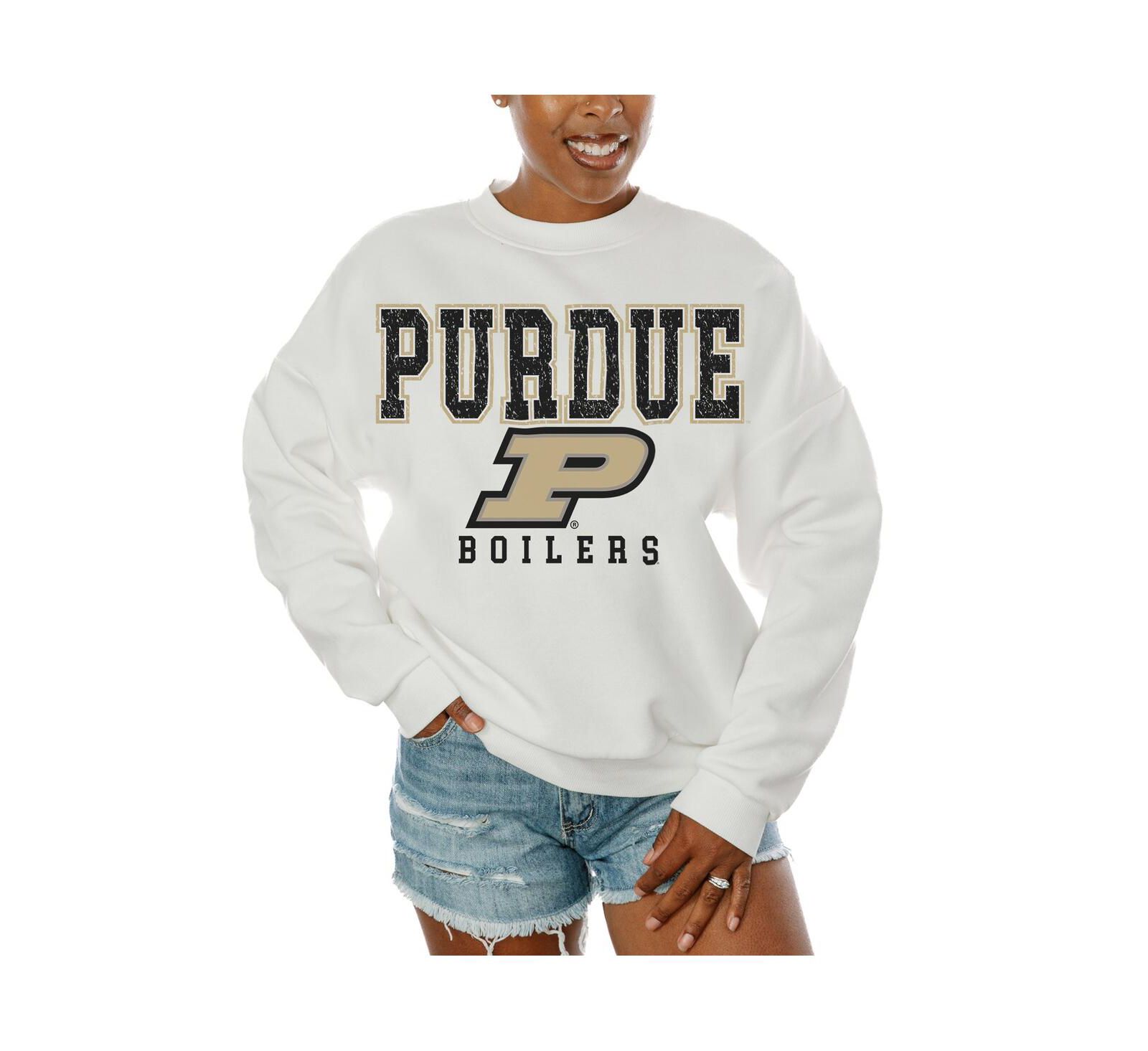 Gameday Couture Women's White Purdue Boilermakers Freestyle Fleece Pullover Sweatshirt