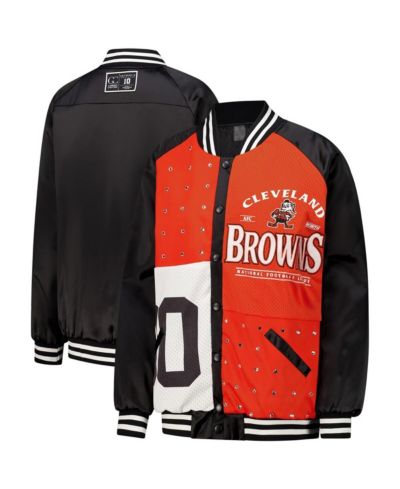 Женская бомбер-куртка Gameday Couture Cleveland Browns Oversized Hot Shot с пайетками, черная/оранжевая
