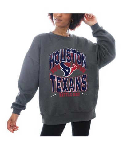 Gameday Couture Women's Charcoal Houston Texans Long Weekend Crewneck Pullover Sweatshirt