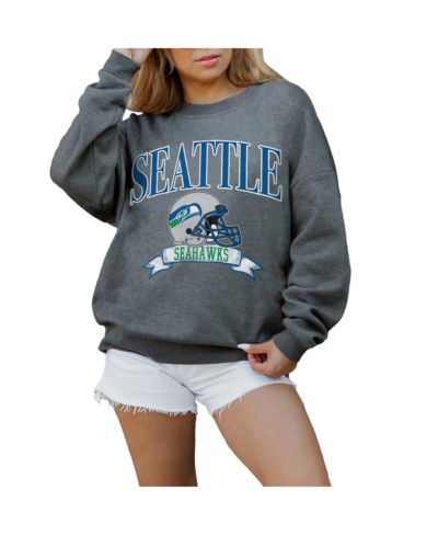 Gameday Couture Женская толстовка Seattle Seahawks Charcoal Premium Fleece с открытыми плечами