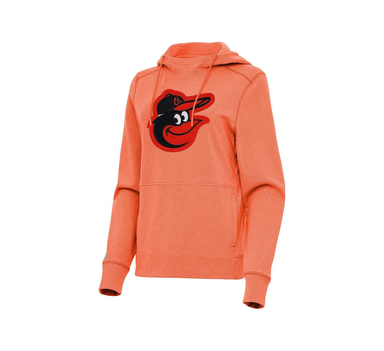Женский оранжевый худи Antigua Baltimore Orioles Justice Pullover