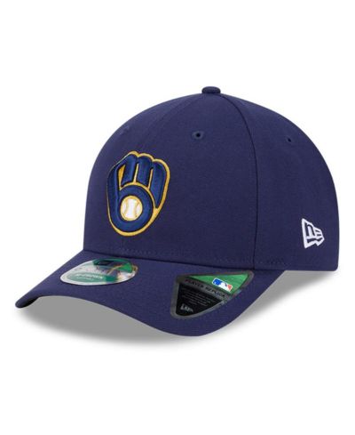 Мужская регулируемая кепка New Era Navy Milwaukee Brewers Player Replica 9FORTY