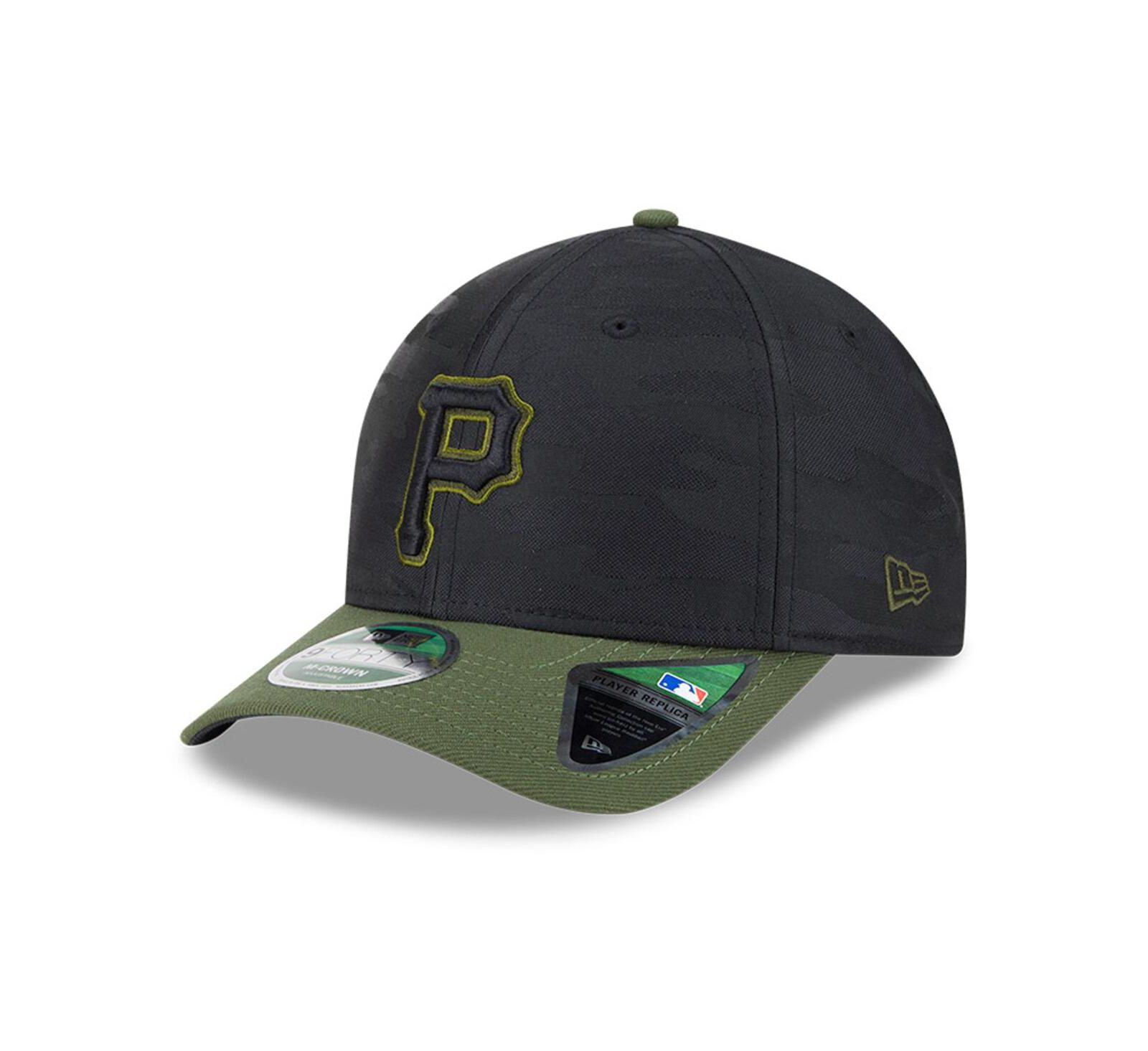New Era Men's Black Pittsburgh Pirates Player Replica 9FORTY Adjustable Hat
