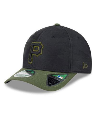 New Era Men's Black Pittsburgh Pirates Player Replica 9FORTY Adjustable Hat