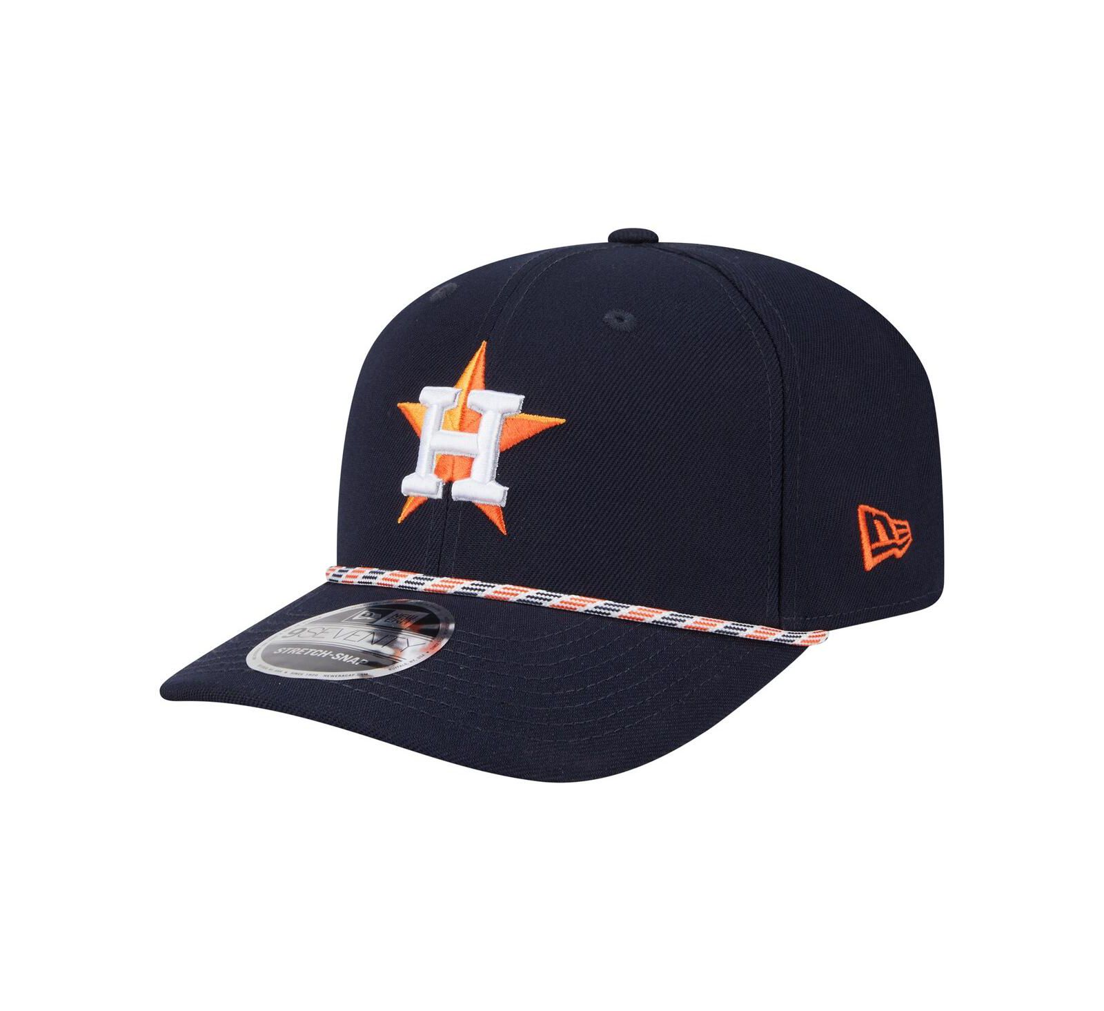 Мужская кепка New Era Navy Houston Astros Multi-Rope 9SEVENTY Stretch-Snap
