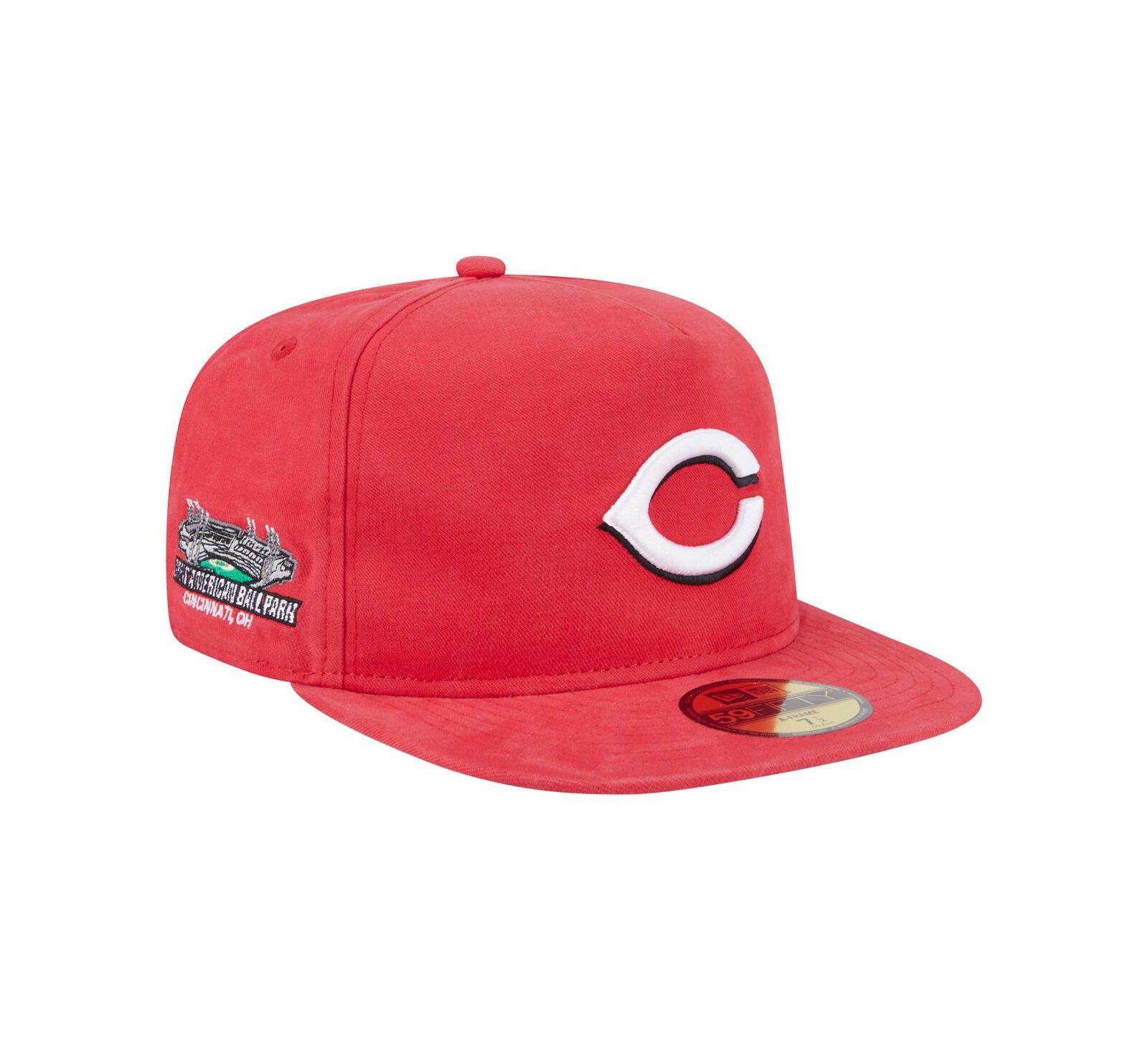 Мужская бейсболка New Era Cincinnati Reds Championship Side Flag A-Frame 59FIFTY Fitted Hat