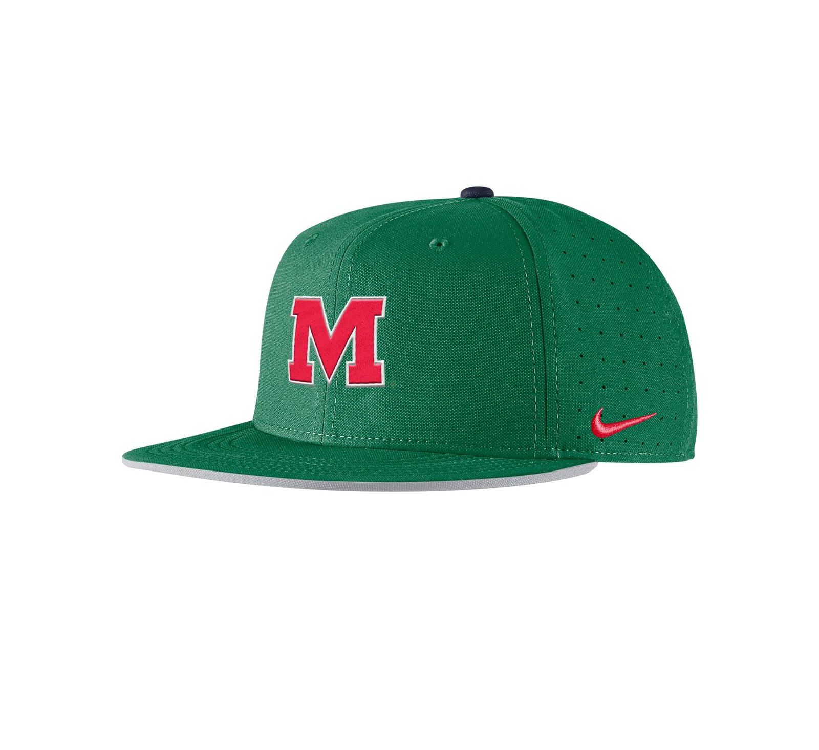 Nike Men's Green Ole Miss Rebels On-Field Baseball Performance Fitted Hat